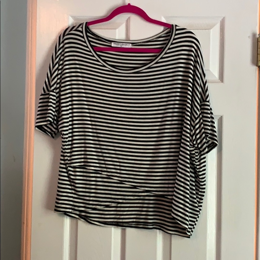 Project Social T stripe crop tee size L